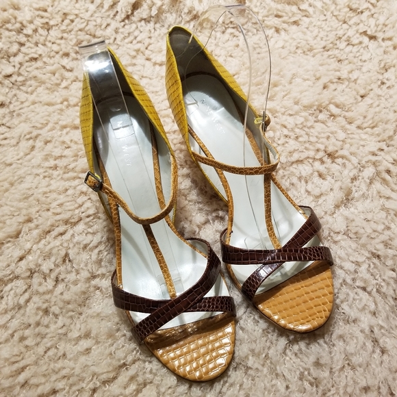 Nine West Hayek Sandal • Mustard Yellow Heels - Picture 5 of 13